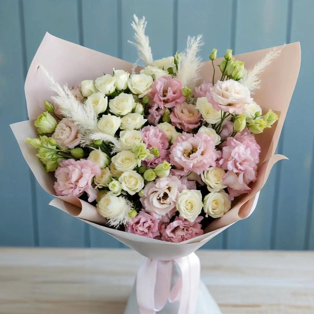 Букет цветов из: Альстромерии и Розы в Асбесте