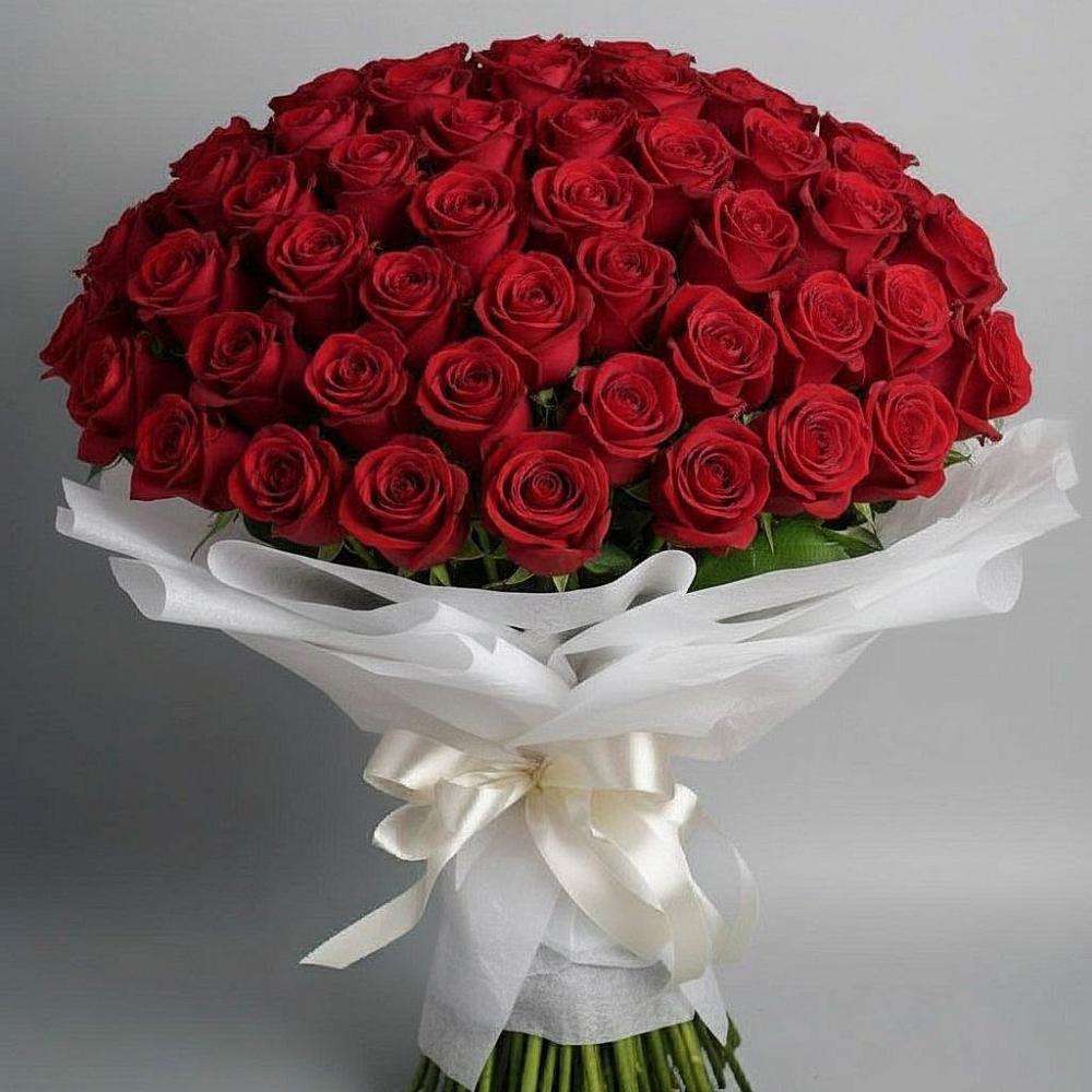 Букет 101 Красная роза Блэк Мэджик в Асбесте