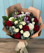 Букет цветов из:  Розы и Альстромерии #REPLACE_PRED# Асбесте