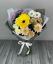Букет цветов из:  Розы, Герберы и Хризантемы в Асбесте