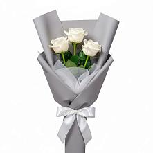 Букет 3 белые розы #REPLACE_PRED# Асбесте