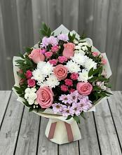 Букет цветов из:  Альстромерии, Гвоздики, Розы и Хризантемы #REPLACE_PRED# Асбесте