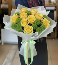 Букет цветов из:  Хризантемы и Розы в Асбесте