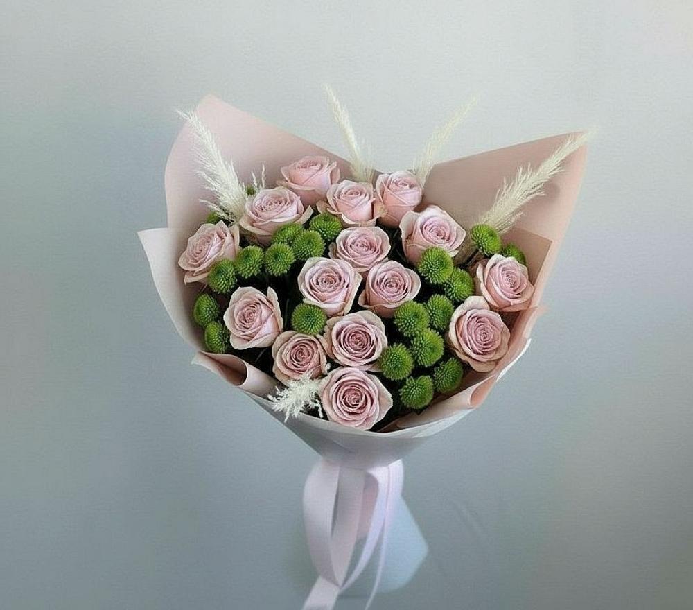 Букет цветов из: Розы и Хризантемы в Асбесте