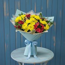 Букет цветов из:  Альстромерии и Хризантемы в Асбесте