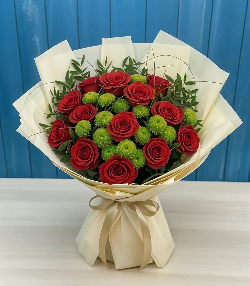 Букет цветов из: Розы и Хризантемы в Асбесте